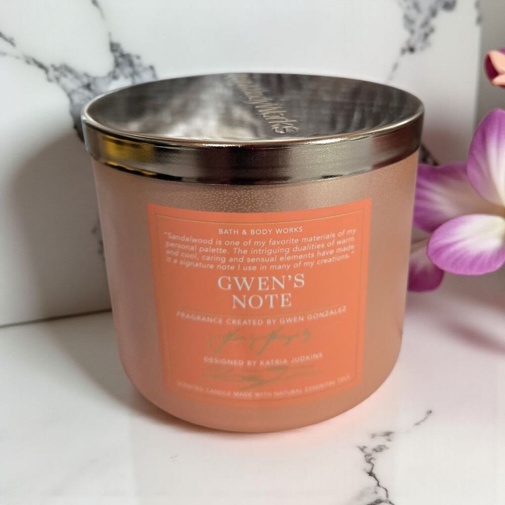 Bath Body Works Candle GWEN'S NOTE 3-wick Jar 14.5 oz Sandalwood Sage Lavender